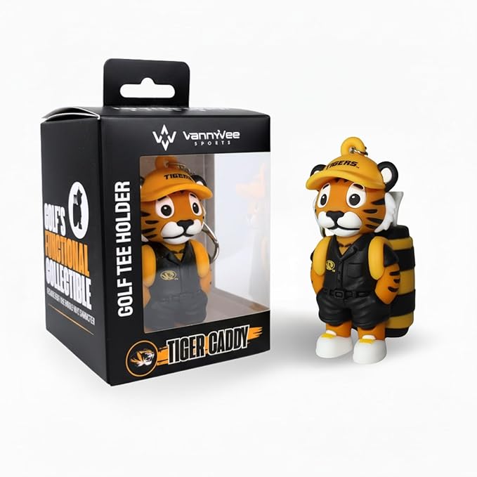 NCAA Mascot Golf Tee Holders, Includes 8 Golf Tees, Fun Golf Accessory, Stylish Golf Bag Add-On, Unique Golf Gift for Men & Women