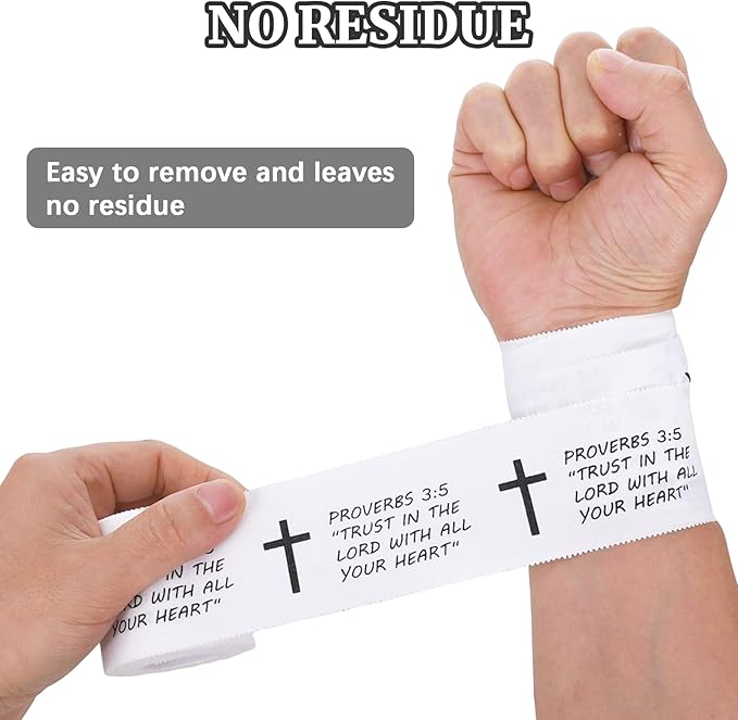 2PCS Pre-Wrap Christian Athletic Tape for Sports 2 Inch Wide Soccer Baseball Wrist Tape Religious Cross Wrist Tapes Accessories, Sport Supplies for Football Sports Baseball Gymnastics Athlete Injury