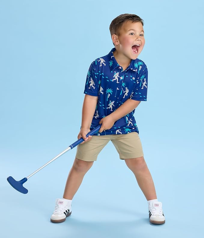 Tipsy Elves Kids and Toddlers Golf Shirts - Athletic Comfort Fit with Quick Dry Material