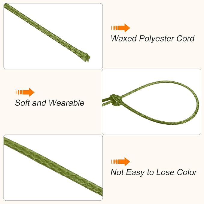 MECCANIXITY Waxed Cord 0.5mm Waxed Polyester Cord 175 Yard Wax String - Image 3