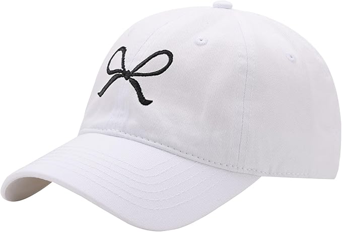 Trendy Bow-Tie Baseball Cap for Women and Men Trucker Hats Y2k Adjustable Fashion Sun Hat with Visor for Hiking & Travel