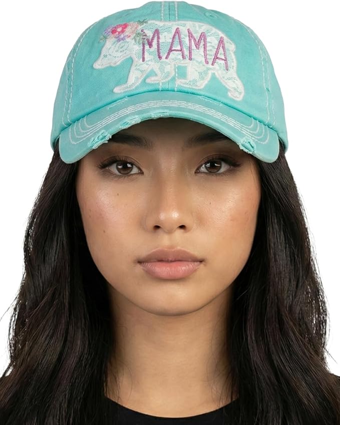 Funky Junque Distressed Vintage Baseball Cap - Embroidered Patch Women's Hat - Holiday, Lifestyle & Patriotic Designs