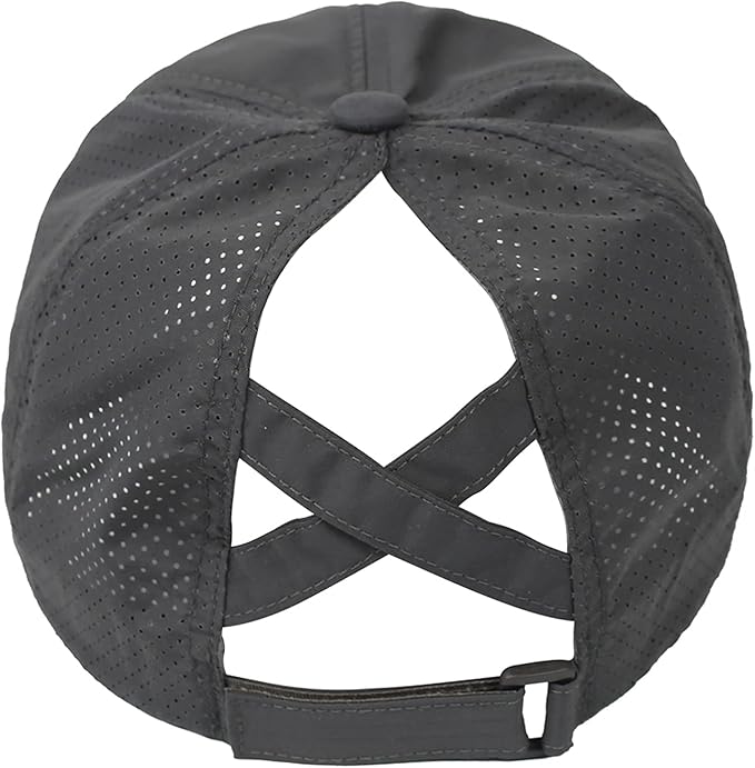 HGGE Womens Criss Cross Ponytail Baseball Cap Adjustable High Messy Bun Ponycap Quick Drying Hat