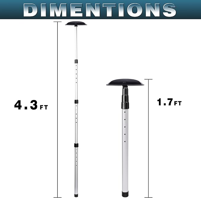 CHAMPKEY Professional Golf Travel Bag Support Rod - Sturdy Aluminum Alloy Golf Support System - Rubber Top Cover Golf Support Stick