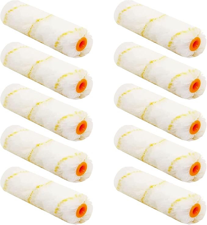 10 Pieces Paint Roller Cover, 6 inch Microfiber Roller Covers, Washable Covers by Hubaow