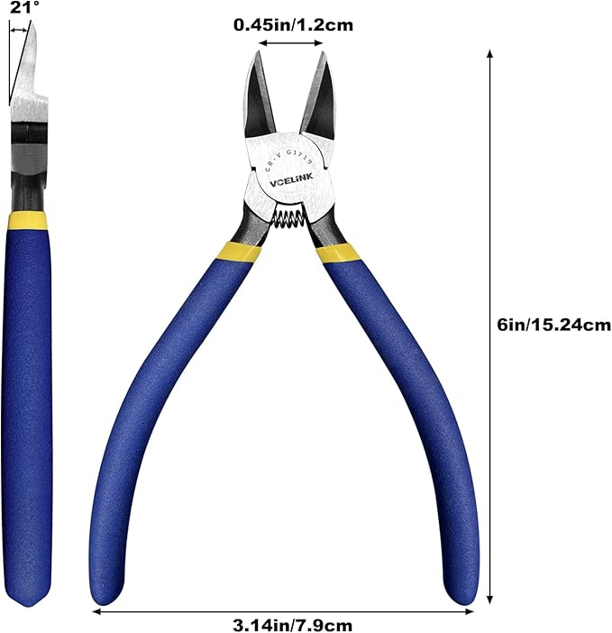 VCELINK Wire Cutters, 6-inch Side Cutter, CR-V Small Flush Cutter, 5 Pack - Image 4