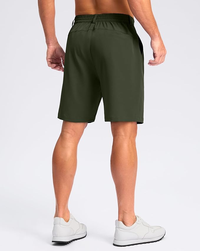 Pudolla Men's Casual Shorts 7"/9"/5" Lightweight Golf Shorts with 3 Pockets Stretch Quick Dry Comfy Work Shorts