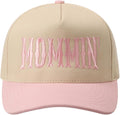 MIRMARU Two-Tone Vintage Canvas Trucker Hats for Men & Women, Adjustable Size Baseball Caps with Trendy Embroidered Design