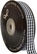 Black and White Wovon Edge Gingham Ribbon 25 Yard Each Roll 100% Polyester by Micomon