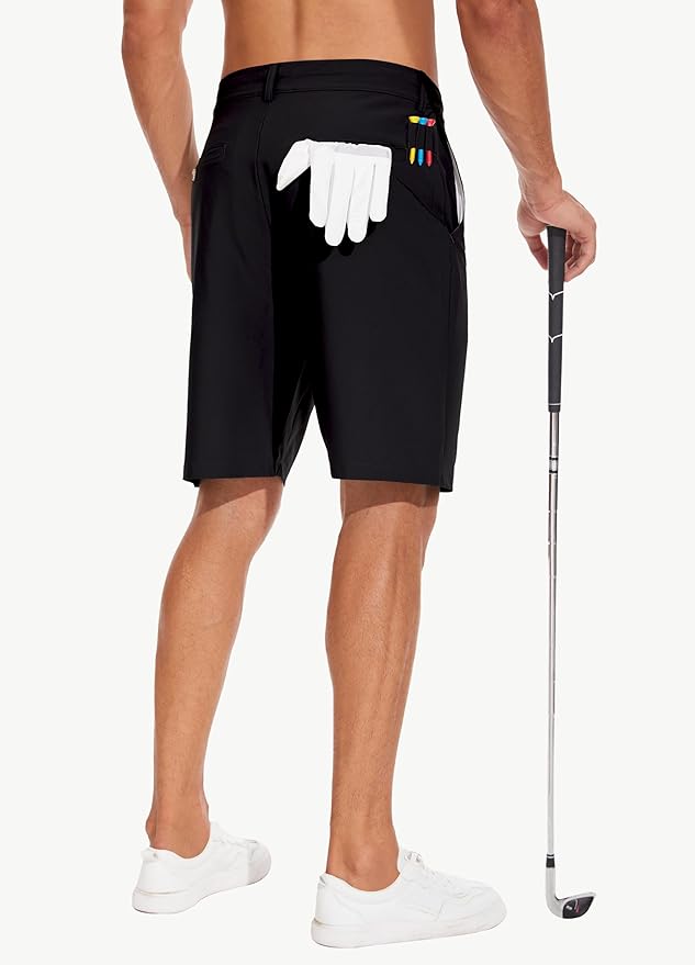 JWM Mens 7"/9" Stretch Golf Shorts - Lightweight Hybrid Casual Dress Work Flat Front Shorts with 5 Pockets Quick Dry UPF50
