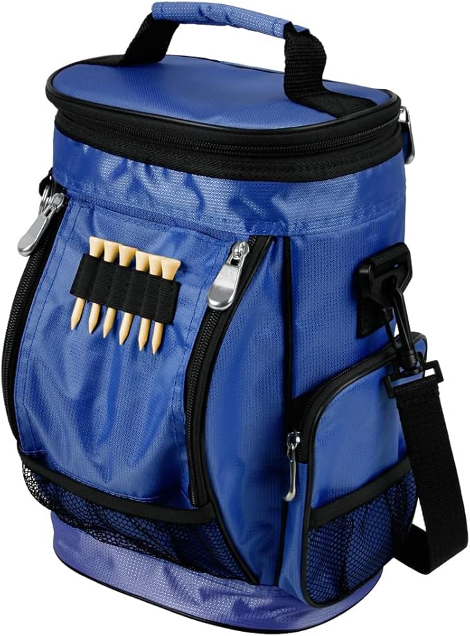 Intech Golf Bag Cooler and Accessory Caddy, Portable Soft Sided 10-Can Insulated Cooler Bag, Fits on a Golf Cart, Push Cart or Carry