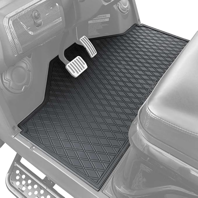 Xtreme MATS Evolution D5 Golf Cart Floor Mat Set - Rubber Double Diamond Design - Fits DMAX, D5, 2+2, 4F, 6F, Including Evolution Maverick and Ranger Trims