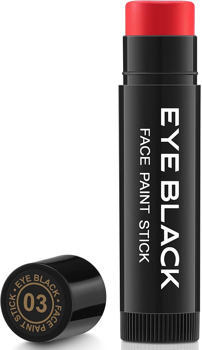 Baseball Eye Black, Anti-Glare Under Eye Sports Grease Stick for Baseball Softball Soccer Lacrosse Hockey Athletes Sports Training, Sports Eye Black Stick (Red)