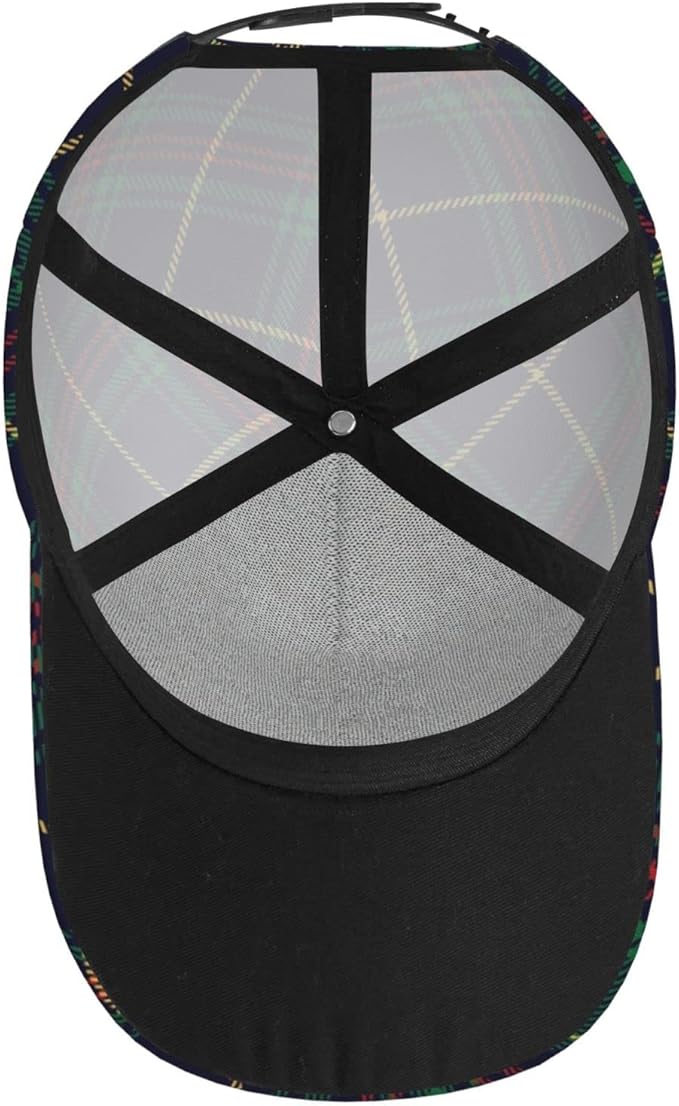 Vintage Cute Plaid Baseball Cap for Men Women,Adjustable Dad Hat Baseball Hat Summer Snapback Cap Outdoor