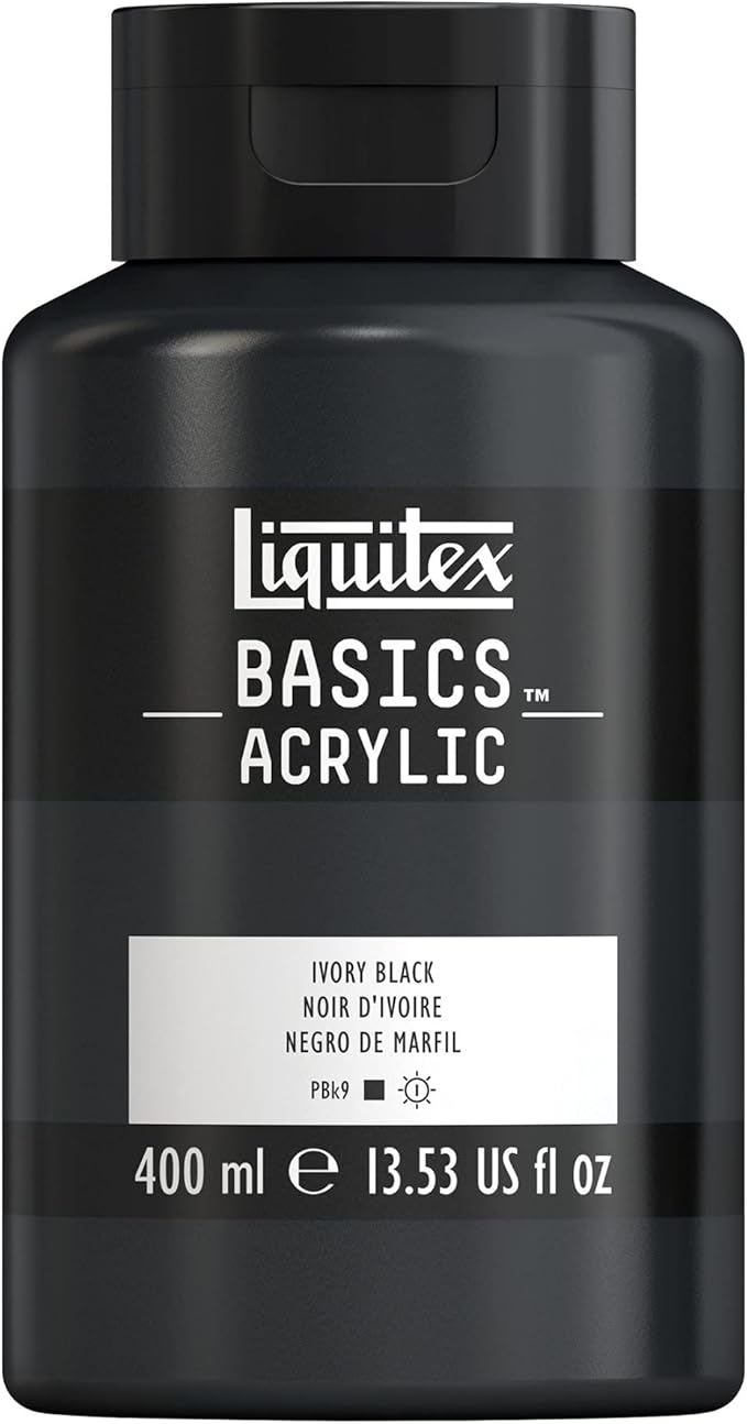 Liquitex BASICS Acrylic Paint, 400ml Bottle, Ivory Black by Liquitex
