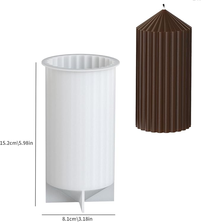2 Pack Stripe Cylinder Pillar Spiral Candle Resin Mold - Image 3