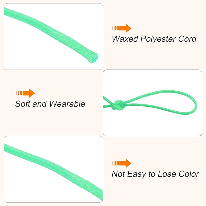 MECCANIXITY Waxed Cord 1mm Waxed Polyester Cord 175 Yard Wax String - Image 3