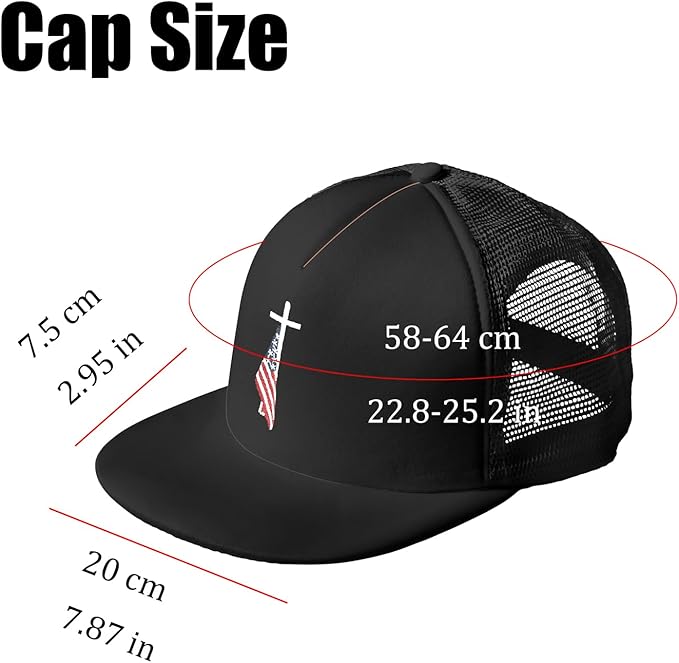 American Flag Trucker Hat for Men Women, Adjustable Snapback Baseball Cap USA Pride Hat Veteran Gifts