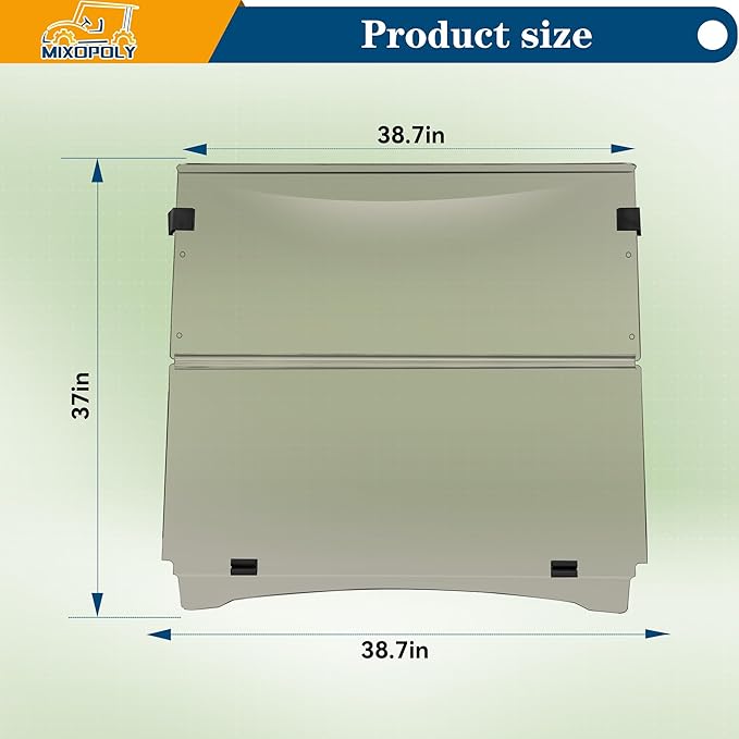 Golf Cart 5MM Thicken Tinted Windshield for Yamaha G29/Drive 2007-2016, Acrylic Fold Down Windscreen, Anti-UV, Impact Resistant and Shatterproof