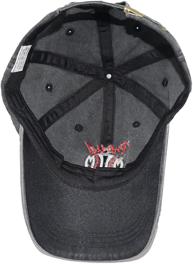 Funny Proud Softball Mom Hat for Women, Adjustable Embroidered Distressed Washed Cotton Baseball Mom Cap