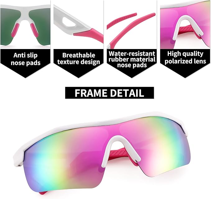 FEISEDY Kids Teens Baseball Polarized Sunglasses Sports TR90 Frame Boys Girls Cycling B2454