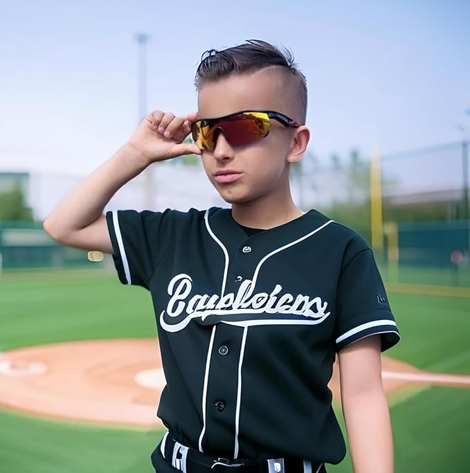 FEISEDY Kids Teens Baseball Polarized Sunglasses Sports TR90 Frame Boys Girls Cycling B2454