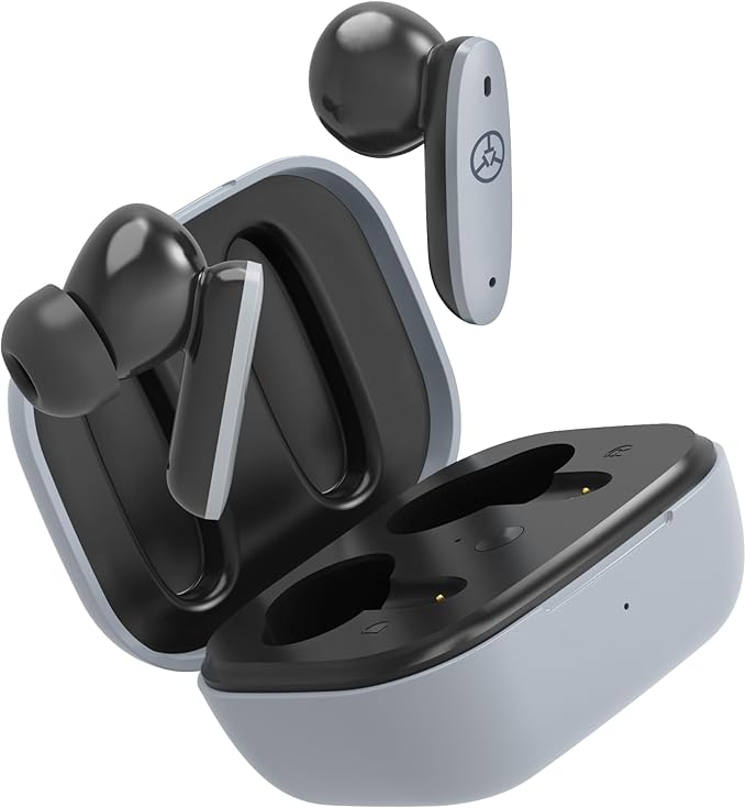 TecTecTec Team8 E Golf GPS Earbuds with Rangefinder & Music – Wireless Golf Earphones with Shot Distance Tracking, Hazard Alerts, Touch Controls & Wireless Charging Case - Gray