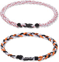 Junkin Baseball Necklaces Three Braided Rope Titanium Necklace for Fans Team Gifts Boys Men Player Softball Sports