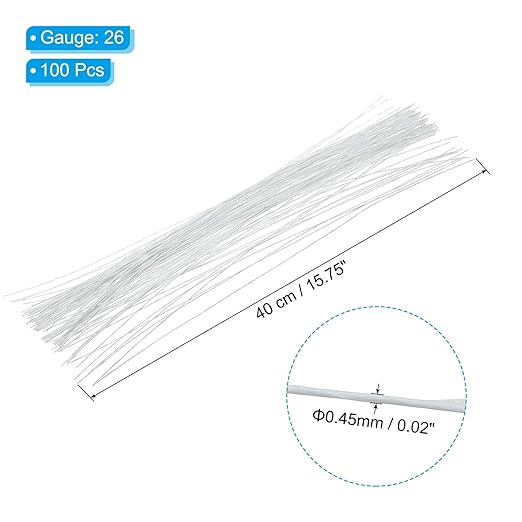 PATIKIL 26 Gauge 16" Floral Stem Wire - Image 2