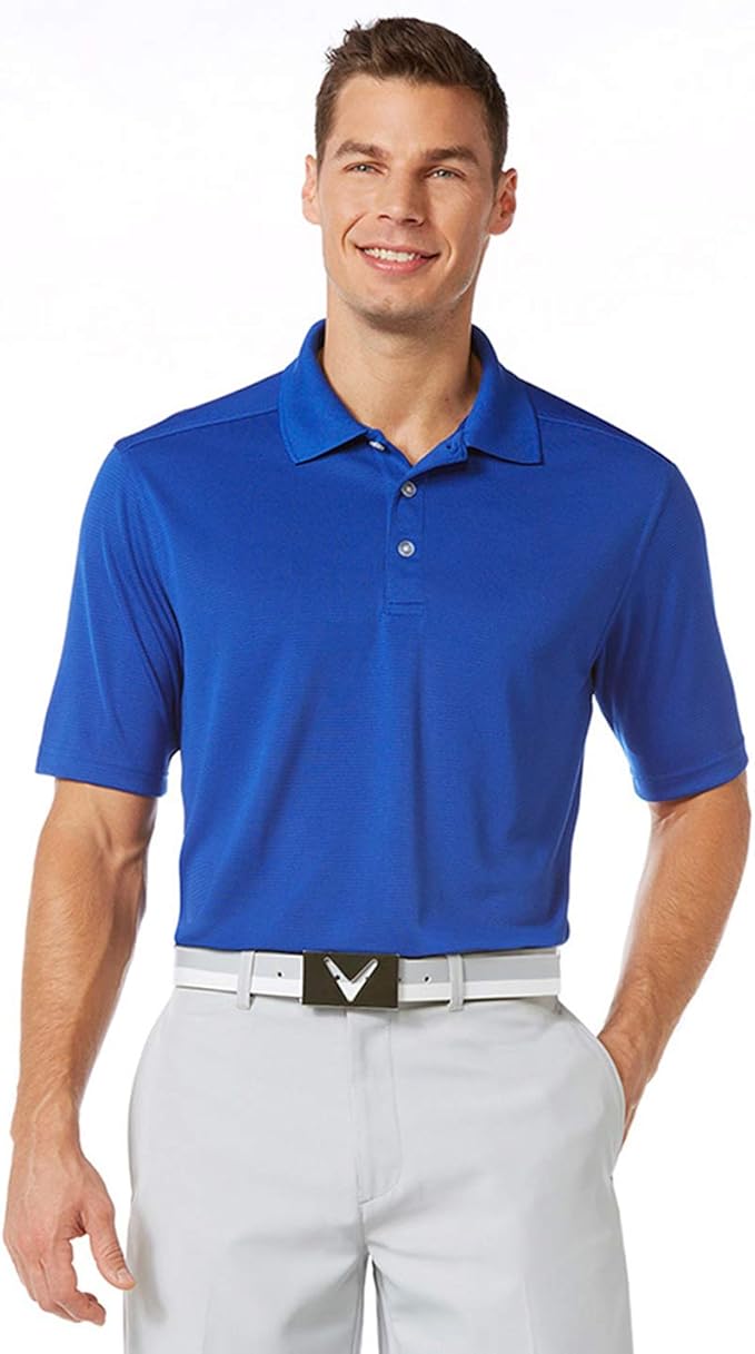 Callaway Men's Basics Short Sleeve Birdseye Polo Shirt