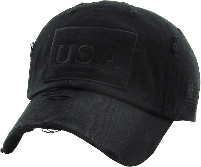 KBETHOS Flag USA America Military Thin Blue Line Thin Red Line Vintage Distressed Baseball Cap Dad Hat Unisex Adjustable…