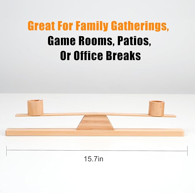 Ring Toss Game, Portable Wooden Tabletop Game - Image 4