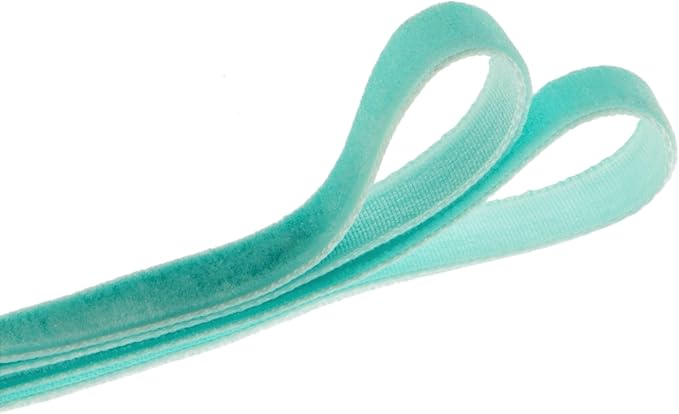 Vintage Turquoise Blue Velvet Ribbon, 3/8 Inch X 25Yd - Image 2