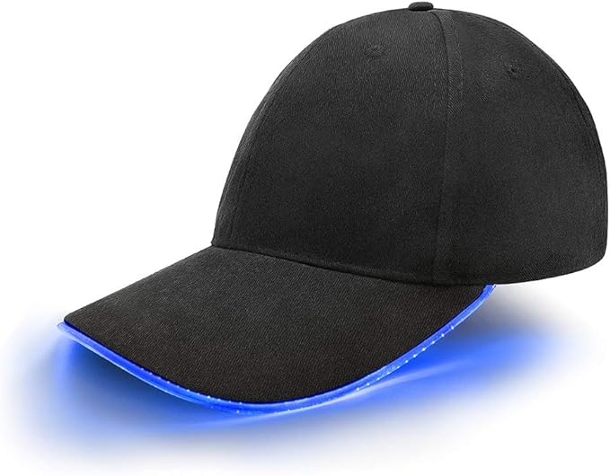 JIGUOOR LED Hat Light Up Baseball Cap Flash Glow Party Hat Rave Accessories for Festival Club Stage Hip-hop Performance