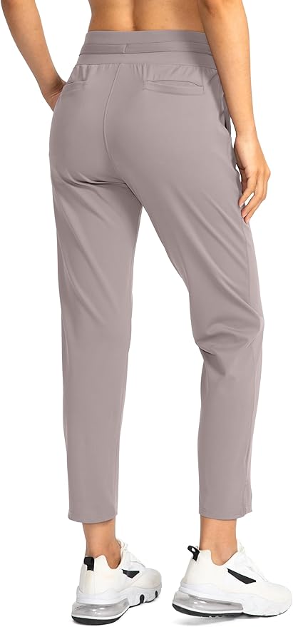 Soothfeel Women's Pants with 4 Pockets 7/8 Stretch High Waisted Sweatpants Travel Athletic Work Golf Pants for Women