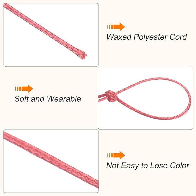 MECCANIXITY Waxed Cord 0.5mm Waxed Polyester Cord 175 Yard Wax String - Image 3