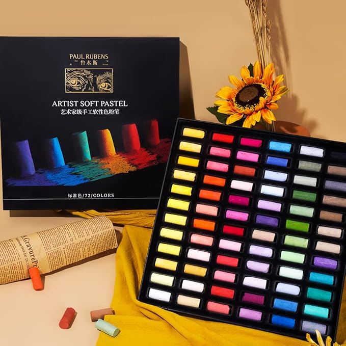 Paul Rubens Professional Soft Pastels, Handmade 72 Vibrant Colors Chalk Pastels - Image 8