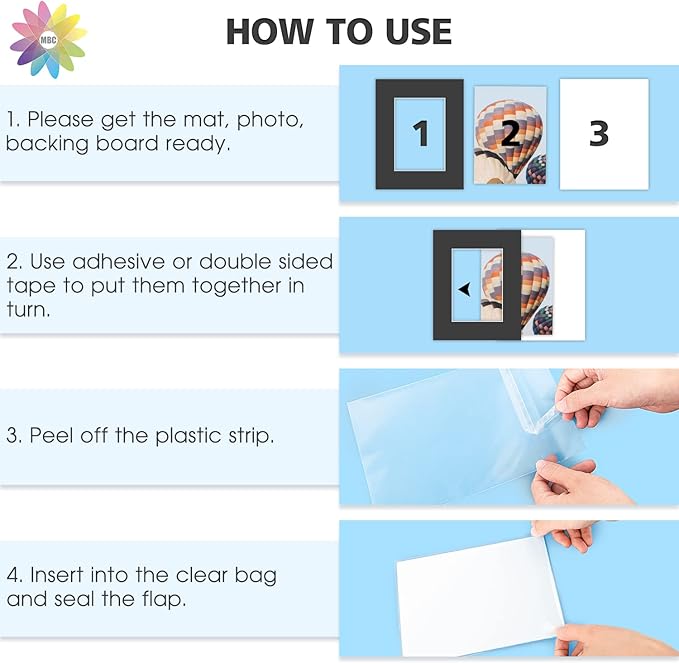 Mat Board Center, 8x10 for 5x7 Black Picture Mat Sets - Image 6