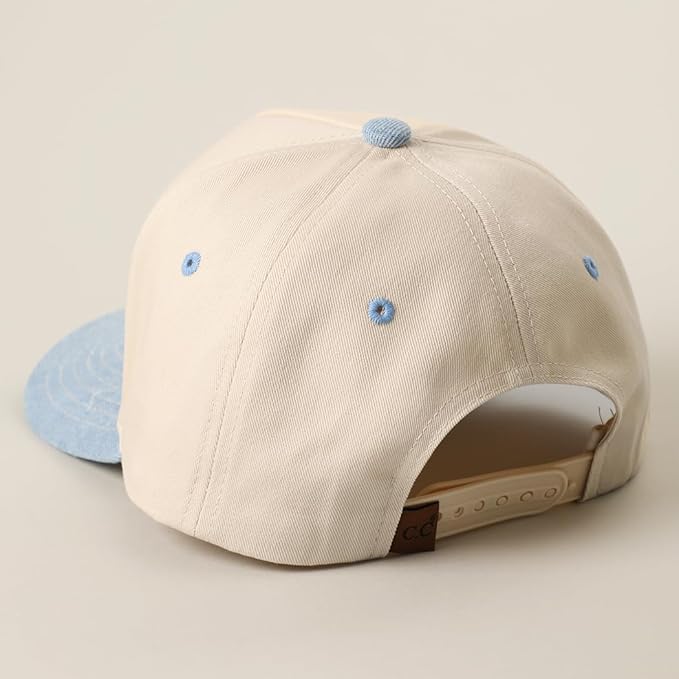 MIRMARU Two-Tone Vintage Canvas Trucker Hats for Men & Women, Adjustable Size Baseball Caps with Trendy Embroidered Design