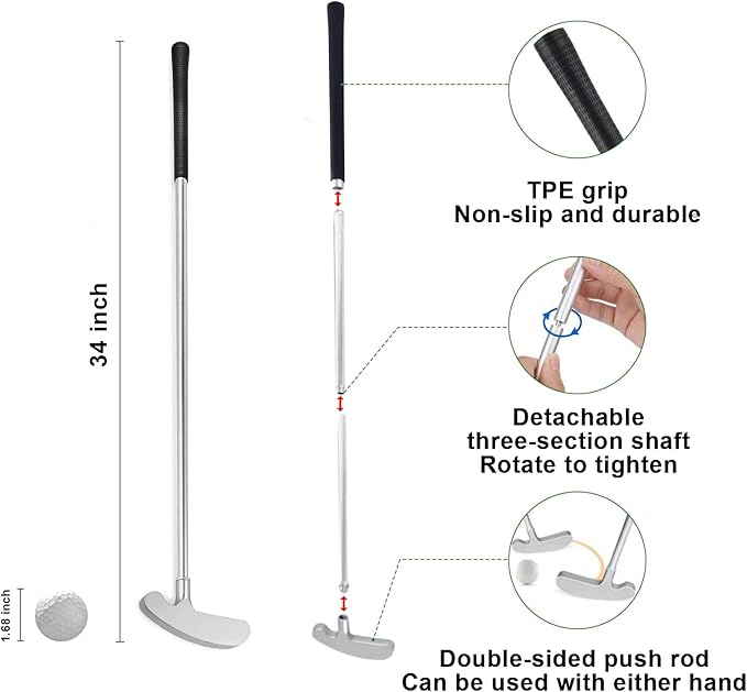 Golf Putting Mat, Practice Golf Putting Green Training Aid for Indoor, Outdoor at Home, Office, Backyard with Putter and Balls 9.84 ft