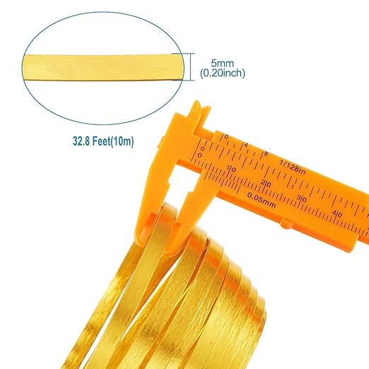 Fashewelry 32.8Ft 5mm Aluminum Flat Wire Gold Bendable Metal Craft Wire Strip - Image 3