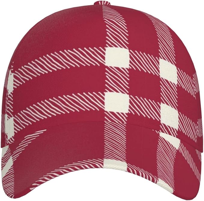 Vintage Cute Plaid Baseball Cap for Men Women,Adjustable Dad Hat Baseball Hat Summer Snapback Cap Outdoor