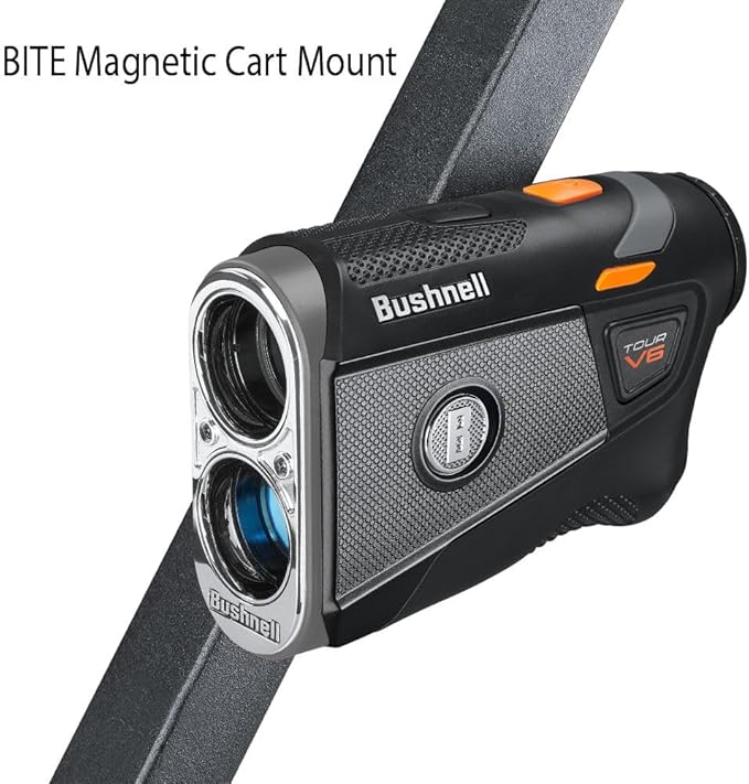 Bushnell Golf Tour V6 Laser Rangefinder Patriot Pack – Visual JOLT, Magnetic Mount, 1300-Yard Range, 6X Magnification, IPX6 Weatherproof, Premium Carry Case