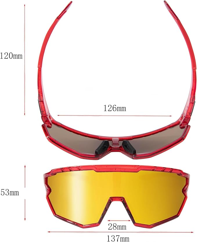Sports Sunglasses Cycling Glasses Pink Polarized Glasses Baseball glasses with 3 lenses,Fishing,Ski Running Golf