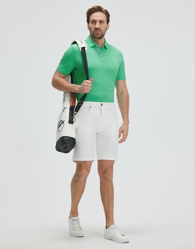 Mens Polo Shirts Short and Long Sleeve Casual Solid Stylish Dry Fit Performance Designed Collared Golf Polo Shirts for Men