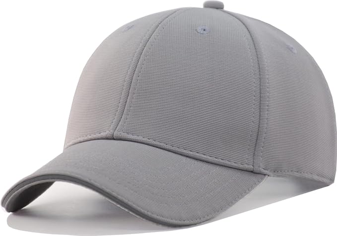 TSSGBL Men's Plain Baseball Hat - OSFM & XXL Big Head Fit，Adjustable Structured Ball Cap with Reflective Sandwich Brim