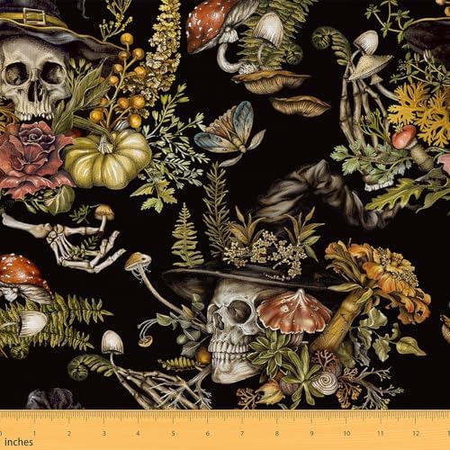 Feelyou Sugar Skull Fabric By The Yard Teens Decorative Soft