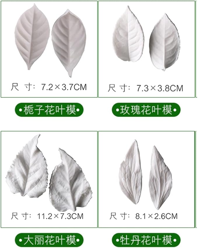 KALAIEN 8Pcs Sugar Paste Leaf Veiners Fontant Mold Fondant Silicone Leaf - Image 7