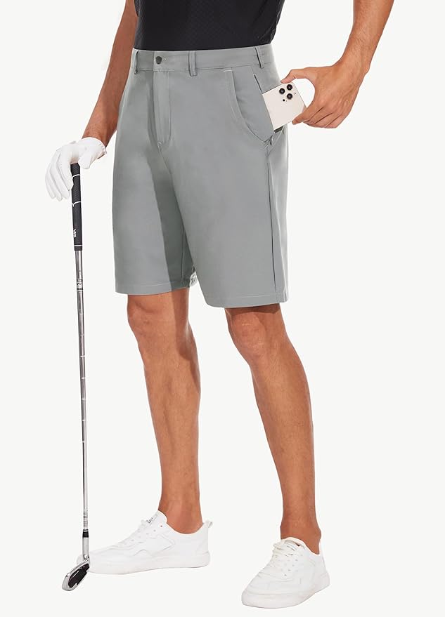 JWM Mens 7"/9" Stretch Golf Shorts - Lightweight Hybrid Casual Dress Work Flat Front Shorts with 5 Pockets Quick Dry UPF50