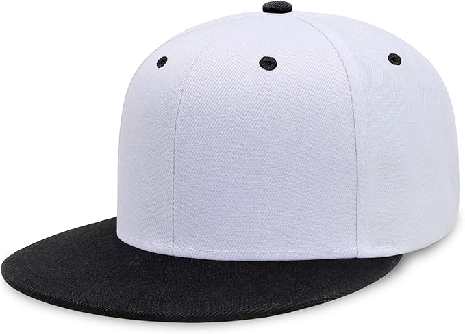 CHOK.LIDS Flat Bill Visor Classic Snapback Hat Blank Adjustable Brim High Top End Trendy Color Style Plain Tone Baseball Cap